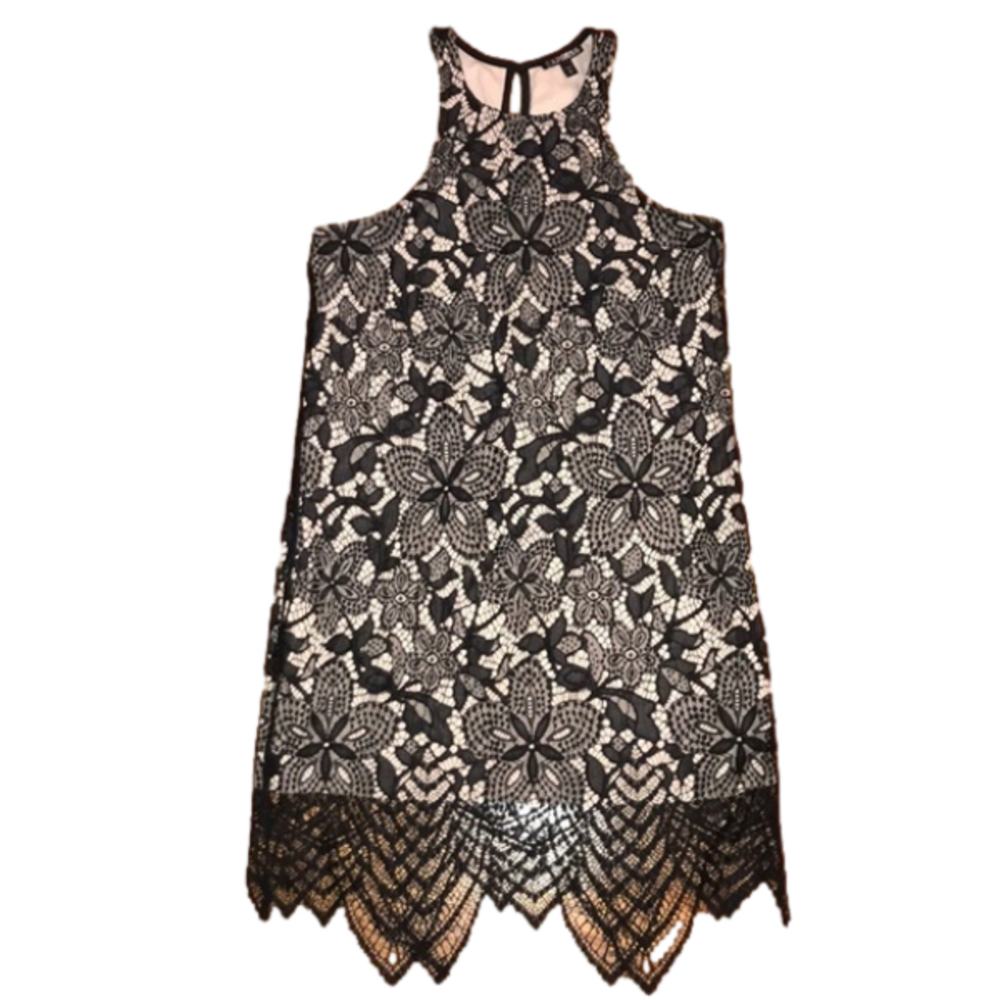 Euc Express Dress Black With Beige Lining Size Med